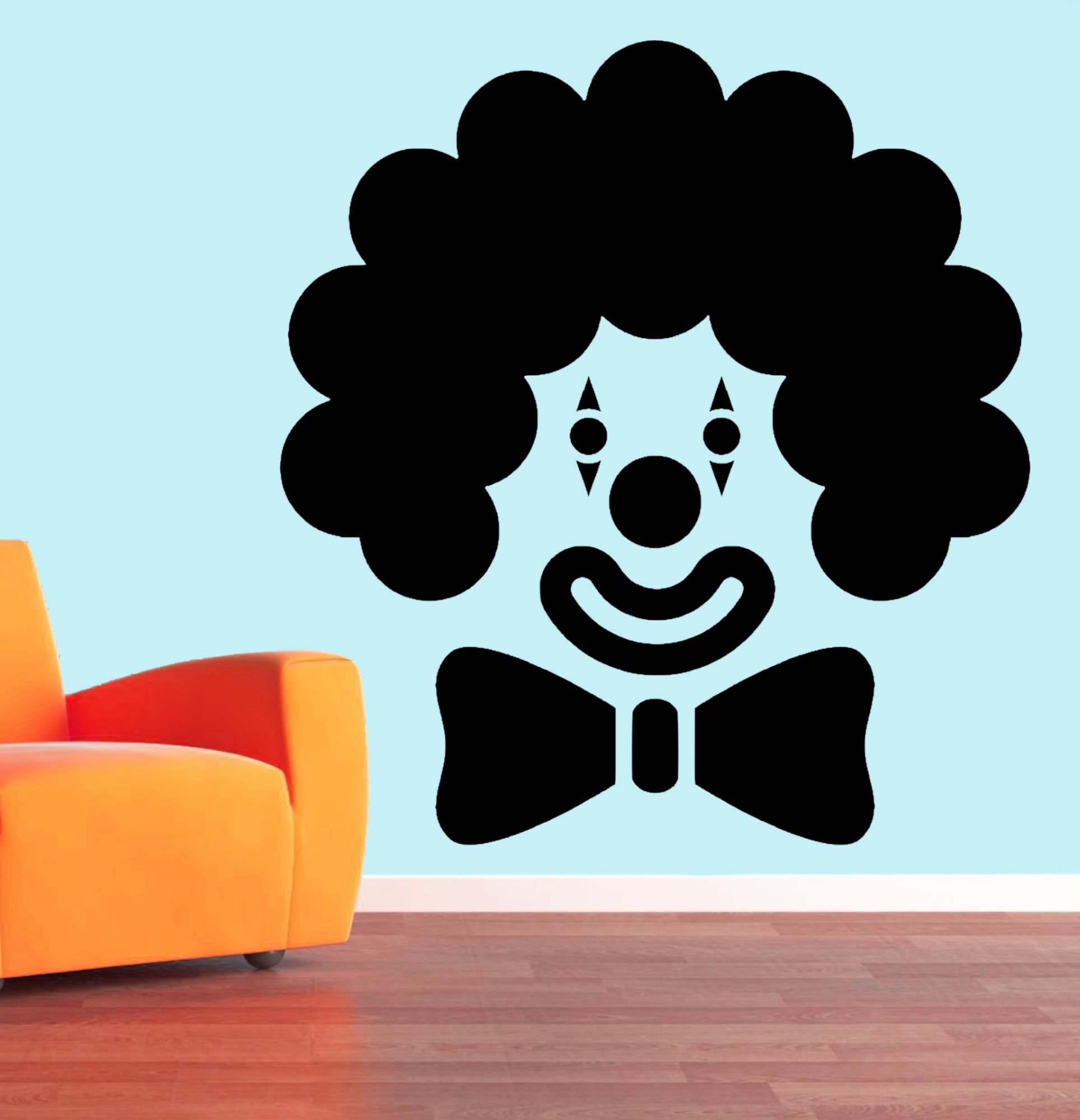 46373 Clown-Karneval Wandtattoo Wohnzimmer Sessel-orange